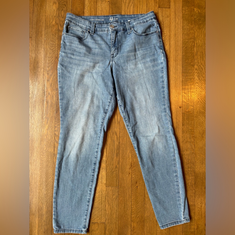 Style & Co Curvy Skinny Blue Jeans Wmn’s 10 •EUC
